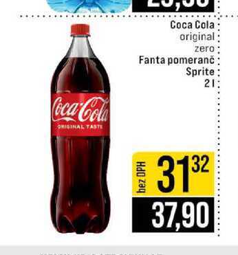 Coca Cola original zero Fanta pomeranč Sprite 2l