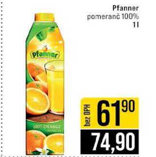 Pfanner pomeranč 100% 1l