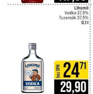 Lihomil Vodka 37,5% Tuzemák 37,5% 0.1l