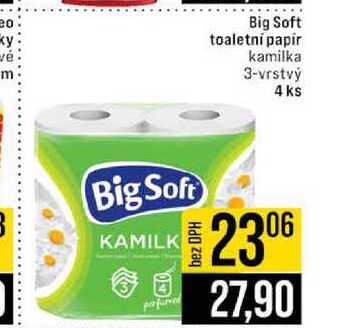 Big Soft toaletni papir kamilka m 3-vrstvý 4 ks JIP