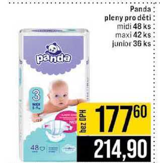Panda pleny pro děti midi 48 ks maxi 42 ks junior 36 ks JIP