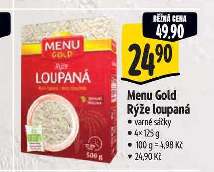   Menu Gold Rýže loupaná varné sáčky 4×125g 