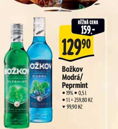   Božkov Modrá/ Peprmint 0,5 l