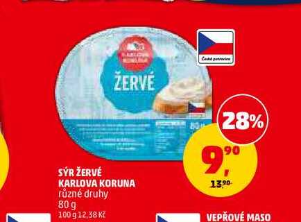 SÝR ŽERVÉ KARLOVA KORUNA, 80 g