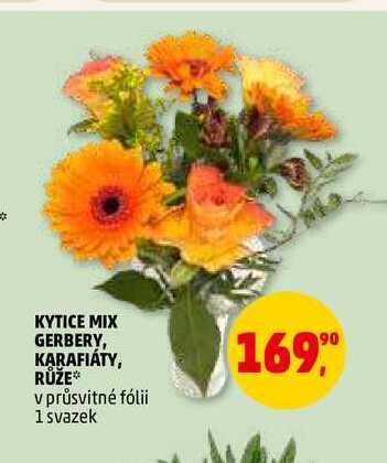 KYTICE MIX GERBERY, KARAFIÁTY, RŮŽE, 1 svazek