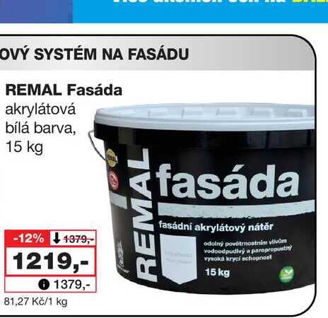REMAL fasáda 15kg Barvy a laky drogerie 