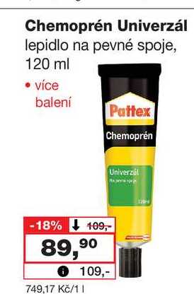 Chemoprén Univerzál lepidlo na pevné spoje, 120 ml Barvy a laky drogerie 