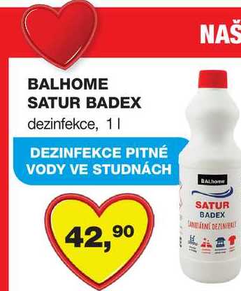NAS BALHOME SATUR BADEX dezinfekce, 1l Barvy a laky drogerie 