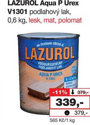 LAZUROL Aqua P Urex V1301 podlahový lak, 0,6 kg Barvy a laky drogerie 