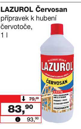 LAZUROL Červosan přípravek k hubení červotoče, 1l Barvy a laky drogerie 