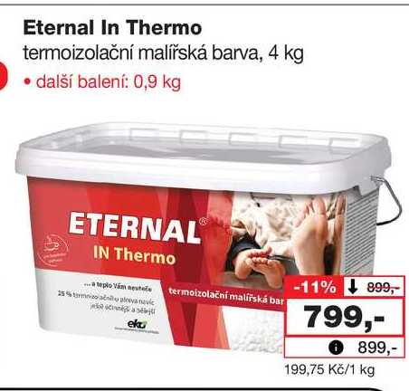Eternal In Thermo termoizolační malířská barva, 4 kg Barvy a laky drogerie 