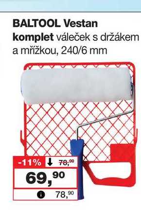 BALTOOL Vestan komplet váleček s držákem a mřížkou, 240/6 mm Barvy a laky drogerie 