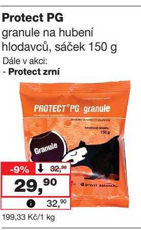 Protect PG granule na hubení hlodavců, sáček 150 g Barvy a laky drogerie 