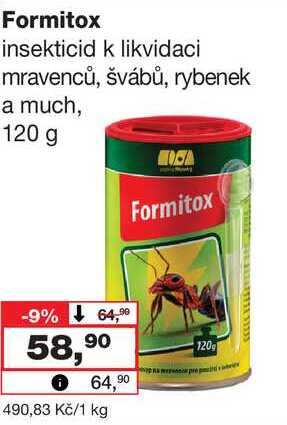 Formitox insekticid k likvidaci mravenců, švábů, rybenek a much, 120 g Barvy a laky drogerie 