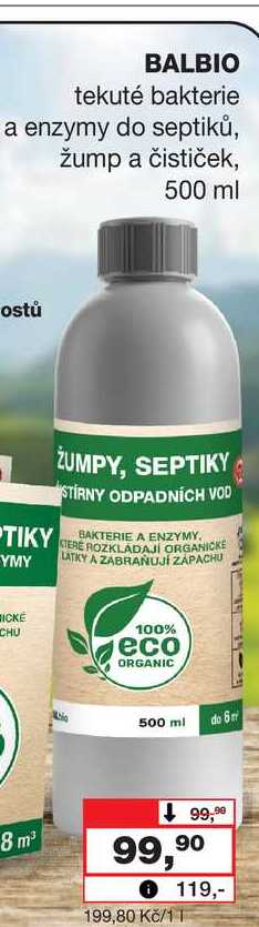 BALBIO tekuté bakterie a enzymy do septiků, žump a čističek, 500 ml Barvy a laky drogerie 