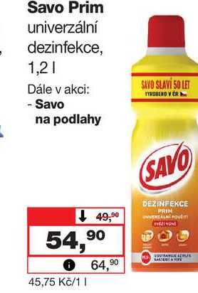 Savo Prim univerzální dezinfekce, 1,2l Barvy a laky drogerie 