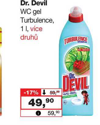 Dr. Devil WC gel Turbulence, 1l Barvy a laky drogerie 