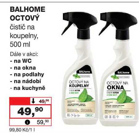 BALHOME OCTOVÝ čistič na koupelny, 500 ml