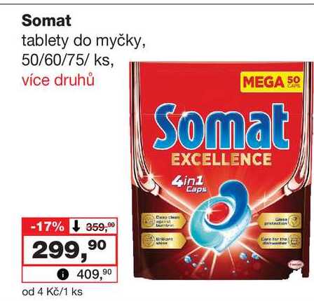 Somat tablety do myčky, 50/60/75/ ks