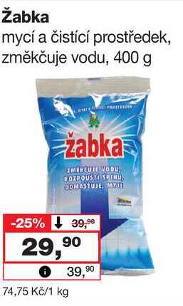 Žabka mycí a čistící prostředek, změkčuje vodu, 400 g Barvy a laky drogerie 