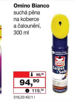 Omino Bianco suchá pěna na koberce a čalounění, 300 ml Barvy a laky drogerie 