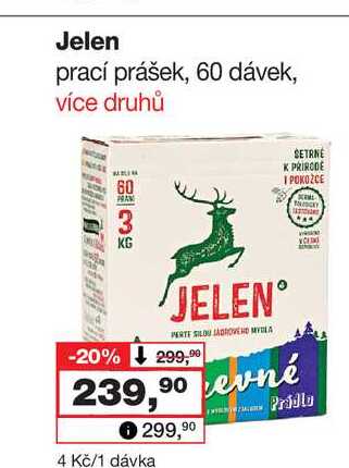Jelen prací prášek, 60 dávek Barvy a laky drogerie 