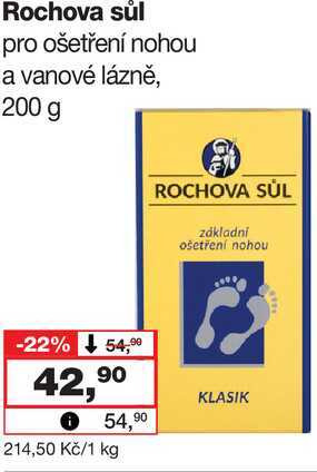 Rochova sůl pro ošetření nohou a vanové lázně, 200 g Barvy a laky drogerie 
