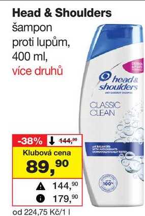 Head & Shoulders šampon proti lupům, 400 ml Barvy a laky drogerie 