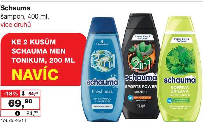 Schauma šampon, 400 ml Barvy a laky drogerie 