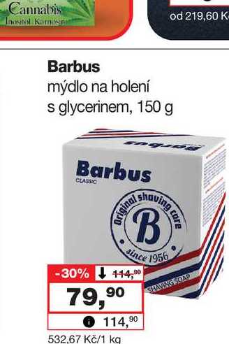 Barbus mýdlo na holení s glycerinem, 150 g Barvy a laky drogerie 