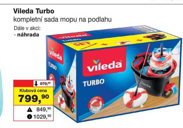 Vileda Turbo kompletní sada mopu na podlahu Barvy a laky drogerie 