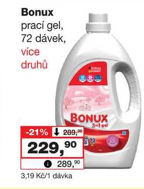 Bonux prací gel, 72 dávek Barvy a laky drogerie 