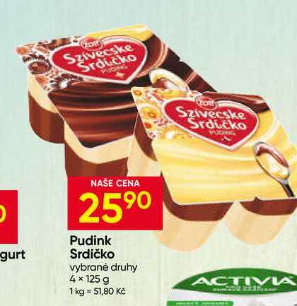 Zott Srdíčko Lahodný puding 2 x 125g, vybrané druhy