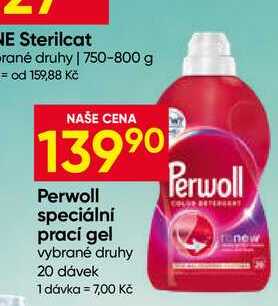 Perwoll speciální prací gel vybrané druhy 20 dávek Hruška