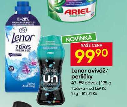 Lenor aviváž/ perličky 47-59 dávek 195 g Hruška