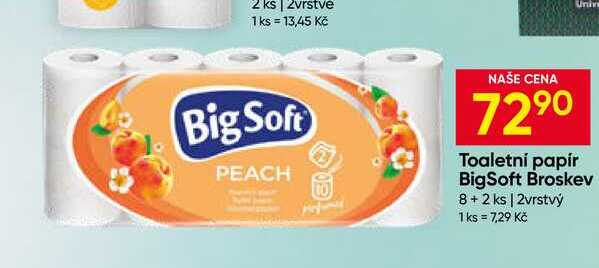 Big Soft toaletní papír 2-vrstvý 8+2rolí