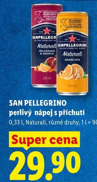 SAN PELLEGRINO perlivý nápoj s příchutí, 0,33 l