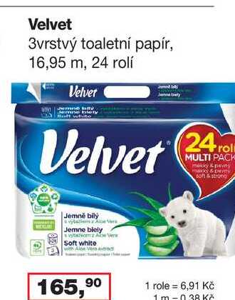 Velvet 24 rolí Ráj drogerie