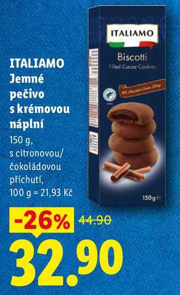 ITALIAMO Jemné pečivo s krémovou náplní, 150 g