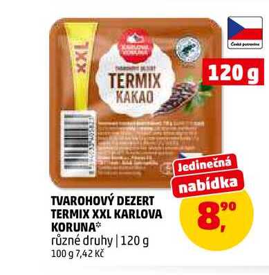 TVAROHOVÝ DEZERT TERMIX XXL KARLOVA KORUNA, 120 g