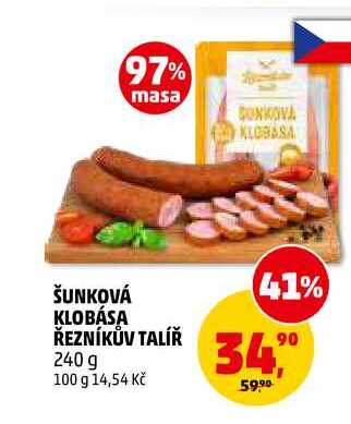 ŠUNKOVÁ KLOBÁSA ŘEZNÍKŮV TALÍŘ, 240 g