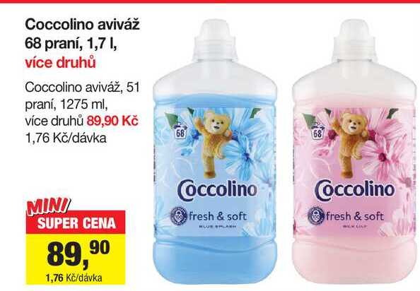Coccolino aviváž 68 praní, 1,7 l Šlak