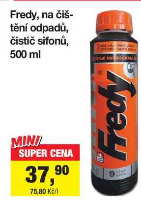 Fredy, na čištění odpadů, čistič sifonů, 500 ml Šlak