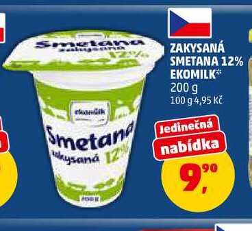 ZAKYSANÁ SMETANA 12% EKOMILK, 200 g