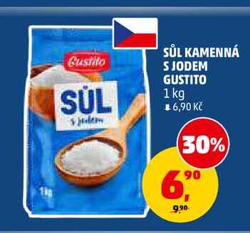 SŮL KAMENNÁ S JODEM GUSTITO, 1 kg 