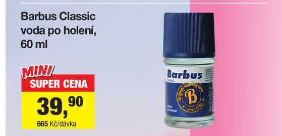 Barbus Classic voda po holení, 60 ml Šlak