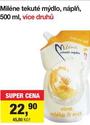 Miléne tekuté mýdlo, náplň, 500 ml Šlak