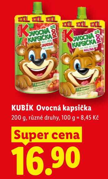 KUBÍK Ovocná kapsička, 200 g Lidl