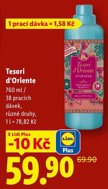 Tesori d'Oriente, 760 ml/38 pracích dávek Lidl
