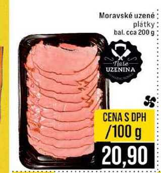 Moravské uzené plátky bal cca 200 g 